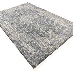 Unique Loom Baracoa Collection Area Rug - La Cabana (5' 5" x 8' Rectangle, Fume Gray/ Brown)