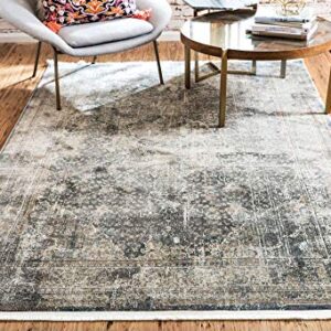 Unique Loom Baracoa Collection Area Rug - La Cabana (5' 5" x 8' Rectangle, Fume Gray/ Brown)