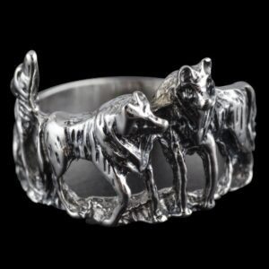 Blue Apple Co. Wolves Band Ring 925 Sterling Silver Wolf Pack Ring Wolves, Size - 8