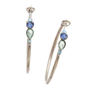 sorrelli sweet pea earrings, antique silver-tone finish, ultramarine