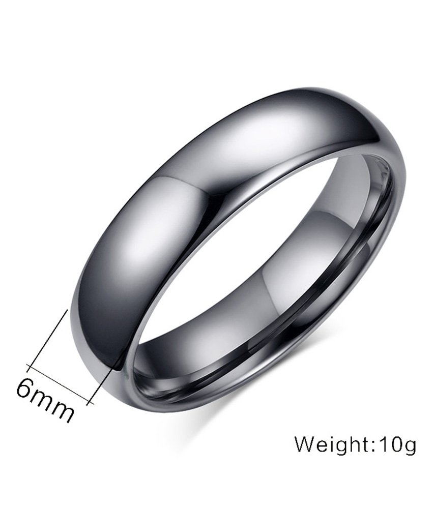 Mealguet Jewelry Free Engraving-Personalized His Hers Domed Plain Simple Tungsten Carbide Wedding Promise Engagement Ring Bands,6mm