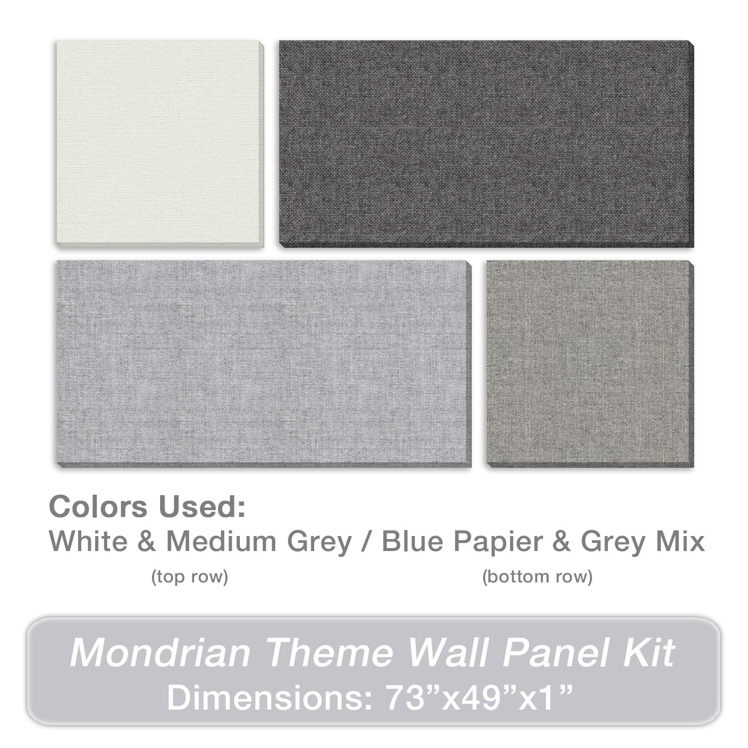 Acoustic Design Works - Mondrian Kit of Acoustic Panels – 73” X 49” X 1”