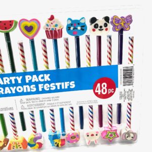 Creatology 48 Piece Pencil Party Pack! Includes 12 Colored Pencils, 12 No 2 Pencils, And 24 Fun Shaped Erasers! Perfect Back To School Item! Makes A Great Gift For An Artist!