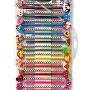 Creatology 48 Piece Pencil Party Pack! Includes 12 Colored Pencils, 12 No 2 Pencils, And 24 Fun Shaped Erasers! Perfect Back To School Item! Makes A Great Gift For An Artist!