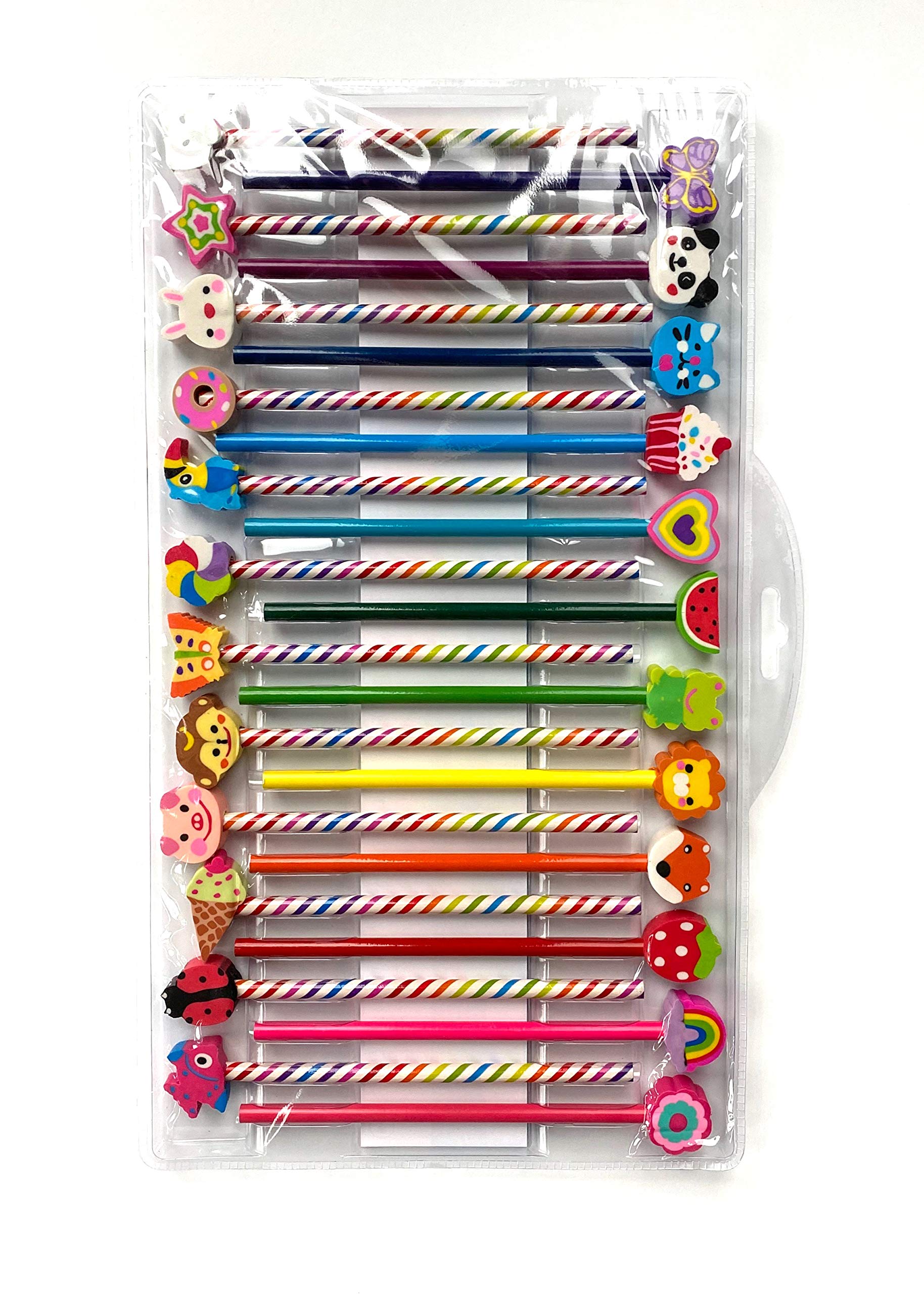 Creatology 48 Piece Pencil Party Pack! Includes 12 Colored Pencils, 12 No 2 Pencils, And 24 Fun Shaped Erasers! Perfect Back To School Item! Makes A Great Gift For An Artist!