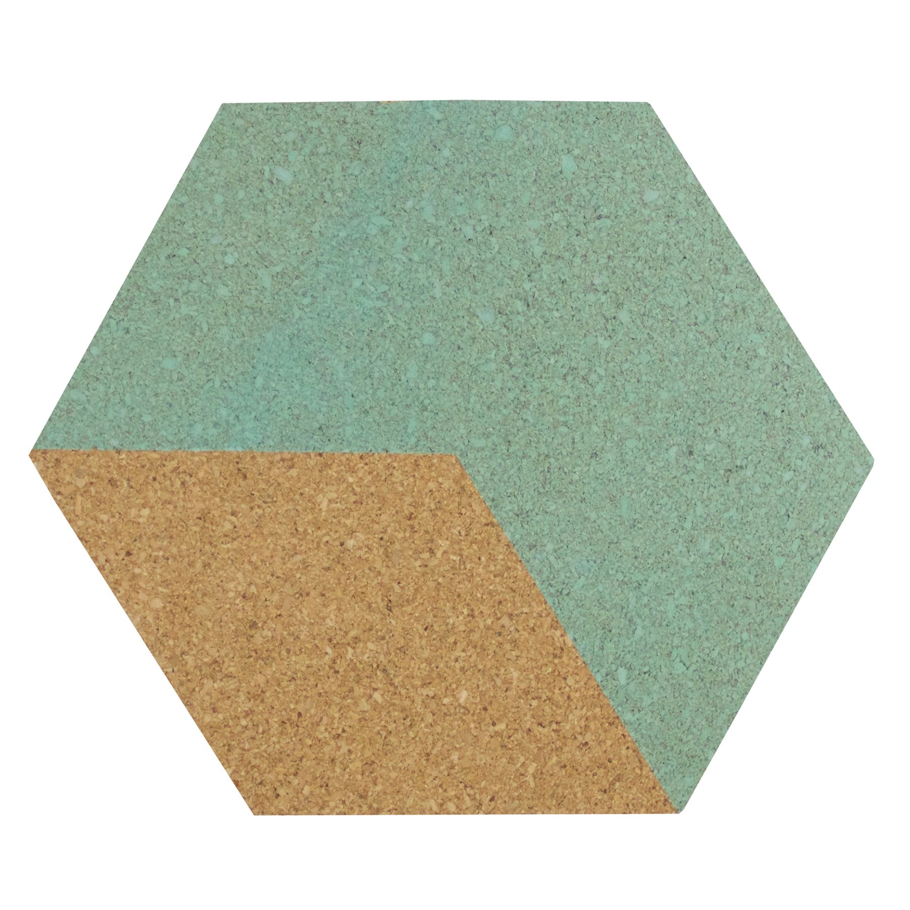 WallPops WPK2347 Blue Hex Green Cork Organizer Shapes