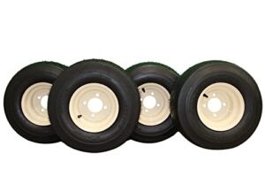 antego tire & wheel 18x8.50-8 tires on 8x7 beige/tan wheel assemblies for golf carts and lawn mowers (set of 4)