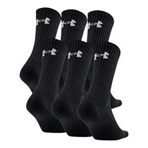 under armour ua charged cotton 2.0 crew - 6-pack lg black