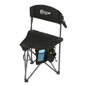 portal extra large quick folding tripod stool with backrest fishing camping chair with carry strap