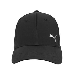 puma unisex adult stretch fit baseball cap, black/silver, large-x-large us