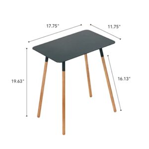 YAMAZAKI home Plain Rectangular Side Table Black,