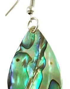 Swimmi Iridescent Paua Abalone Shell Earrings, Teardrop Natural Abalone Earrings for Women, Handmade Dangle Drop Seashell Earrings Fashion Jewelry BA196