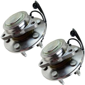 TRQ Front Wheel Hubs & Bearings 6 Lug Left & Right Pair for Chevy GMC 2WD 2x4