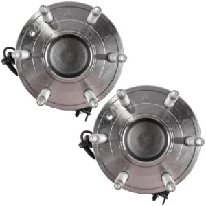 TRQ Front Wheel Hubs & Bearings 6 Lug Left & Right Pair for Chevy GMC 2WD 2x4