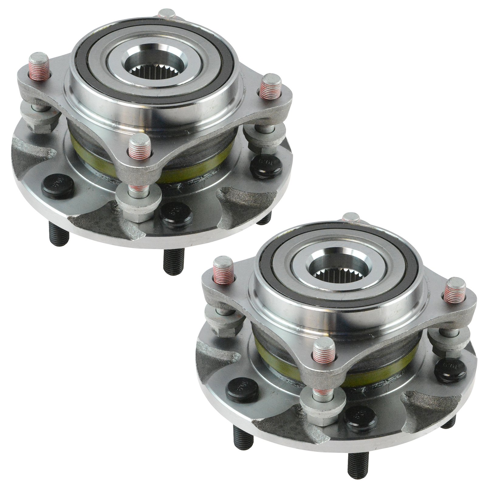 TRQ Front Wheel Hub Bearing Assembly Driver Passenger Pair Compatible with Tacoma 4Runner FJ