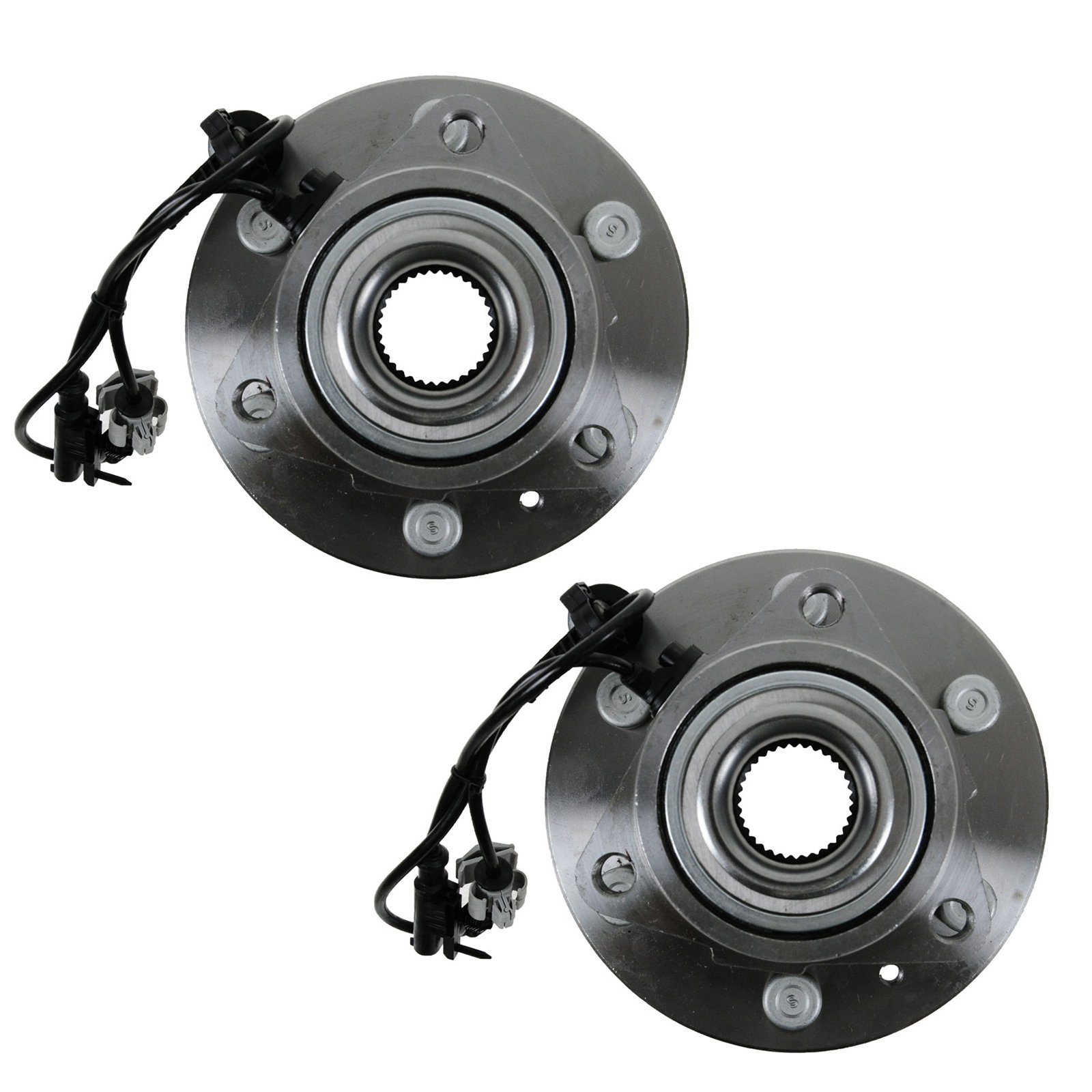 TRQ Front Wheel Hub & Bearing Left & Right Pair Set for Chevy GMC Cadillac 4WD