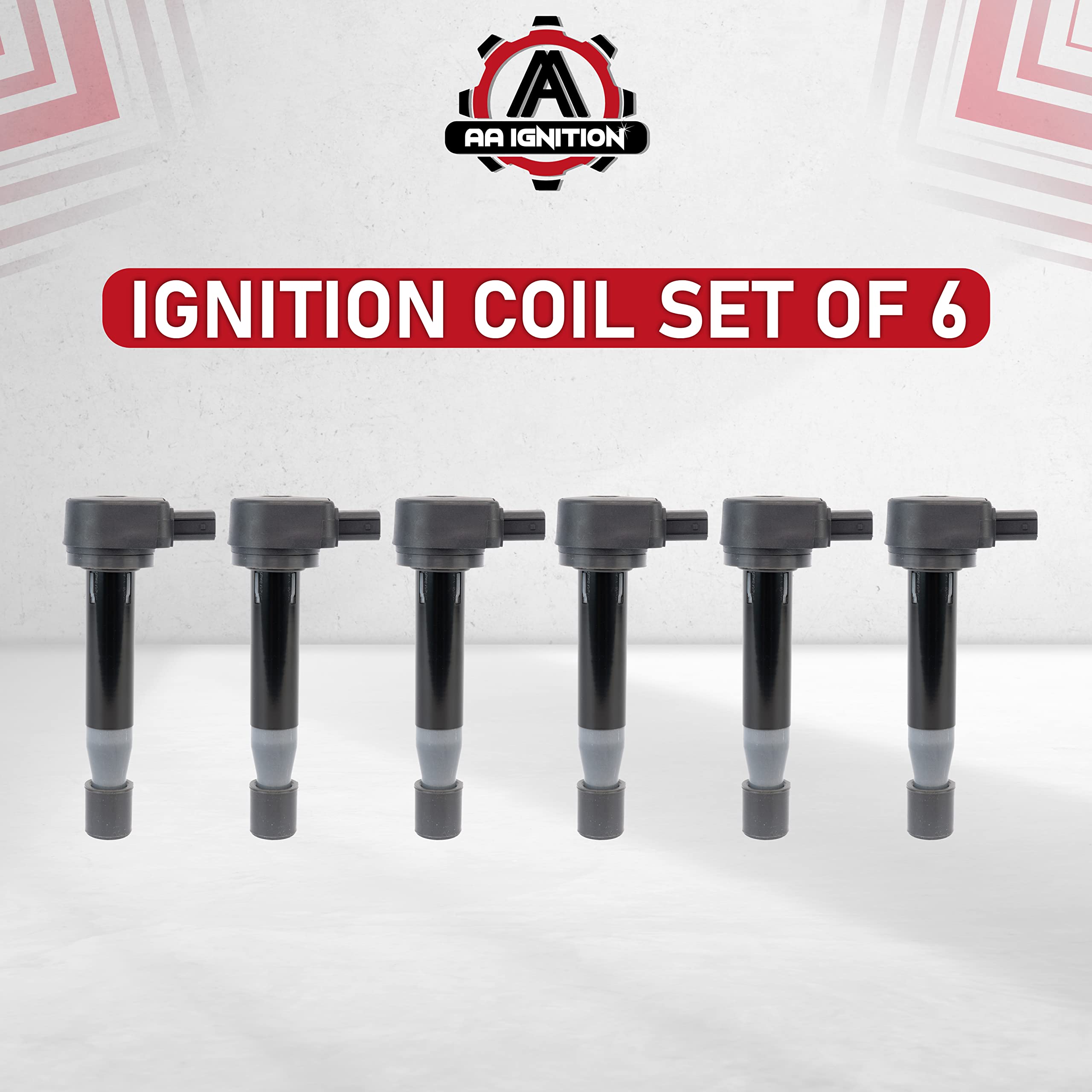 Ignition Coil Pack Set of 6 - Compatible with Honda, Acura, Saturn Vehicles - TL 3.2 V6 1999-2008 - CL, RL 2005-2011 - Odyssey 1999-2010 - Accord V6 - Replaces 610-58547B, 30520-RCA-A02