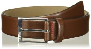 hugo bossmen's gellot belt in grainy emhugo bossed leather, dark brown, 36