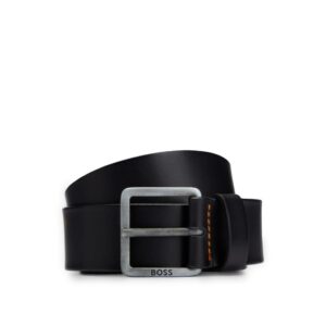 boss men's orange jeeko italian leather belt, black, us 38 - eu 100