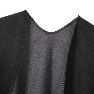 Urban CoCo Women's Color Block Shawl Wrap Open Front Poncho Cape (Series 7-Black)