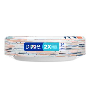 Dixie Large Paper Plates, 10 Inch, 86 Count, 2X Stronger, Microwave-Safe, Soak-Proof, Cut Resistant, Disposable Plates For Everyday Breakfast, Lunch, & Dinner Meals