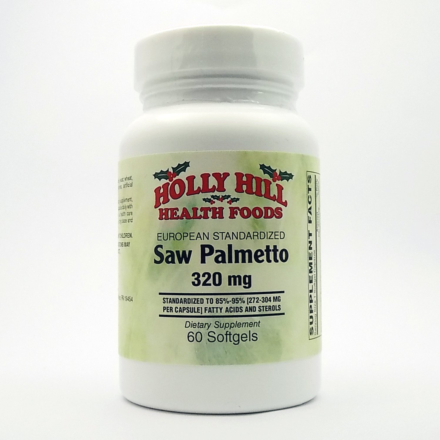 Holly Hill Health Foods, European Standardized Saw Palmetto 320 MG, 60 Softgels