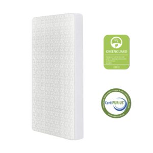 Dream On Me 2-in-1 Breathable 150 Ultra Coil Inner Spring Standard Crib & Toddler Mattress in White I Greenguard Gold Certified I JPMA Certified