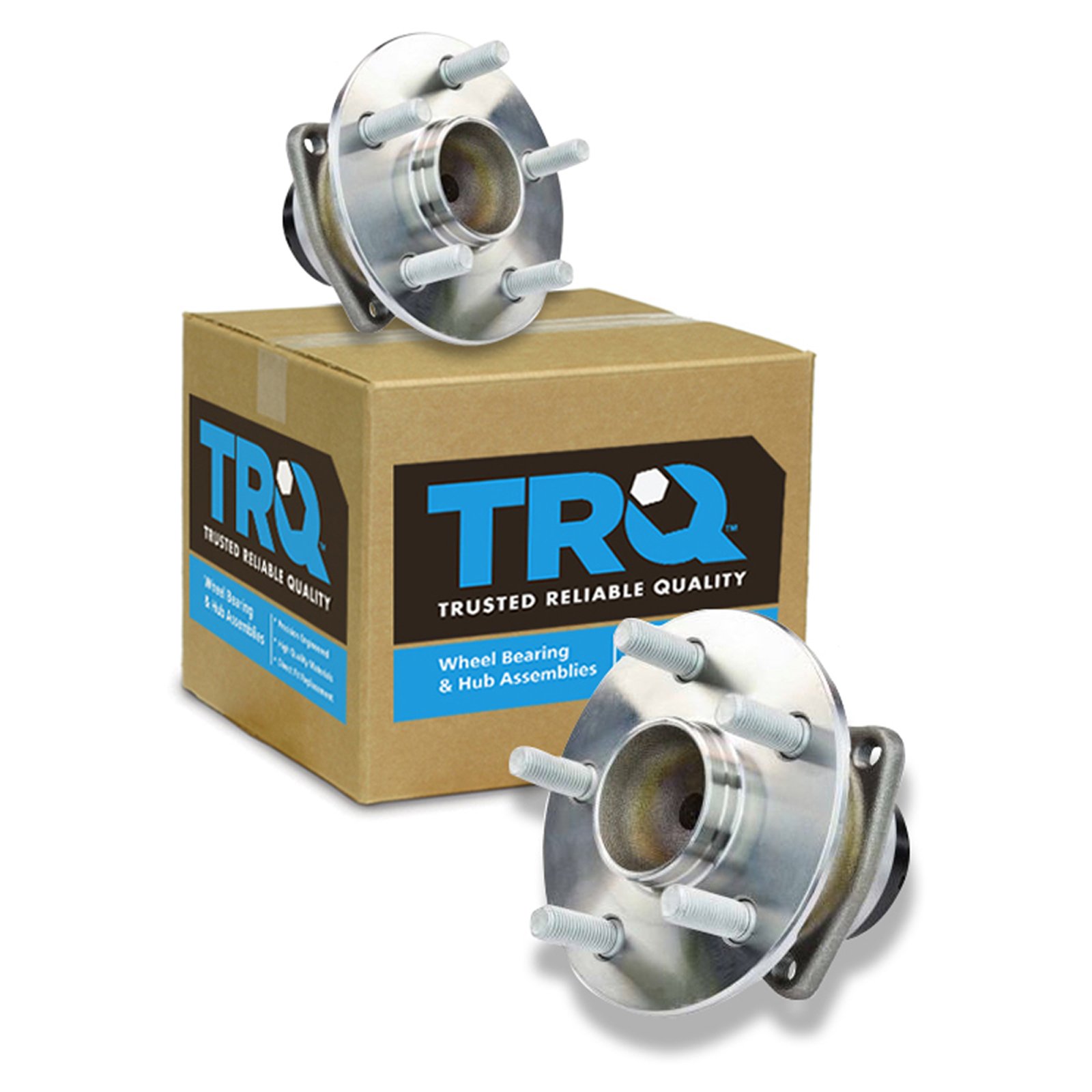 TRQ Rear Wheel Hub & Bearing Assembly Pair Set for Toyota Pontiac w/ABS