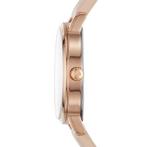 Kate Spade New York Women's Metro Quartz Stainless Steel and Leather Watch, Color: Rose Gold, Nude (Model: KSW1403)