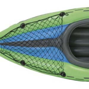 Intex Challenger K1 Kayak 1 Man Inflatable Canoe with Aluminum Oars and Hand Pump, Green/Blue