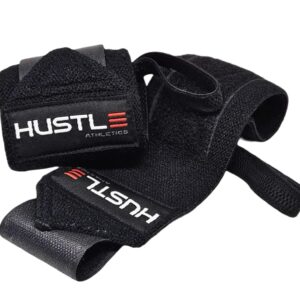 Hustle Athletics Wrist Wraps - USPA Approved Best Weightlifting Support (Professional Competition Grade Wrap) - Brace Your Wrists to Push Heavy, Avoid Injury & Improve Your Workout - for Men & Women