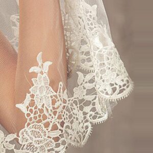 Babyonline 1 Tier Lace Edge Tulle Catherdal Long Wedding Bridal,Ivory