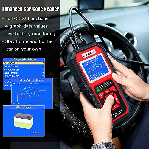 KONNWEI KW850 Professional OBD2 Scanner Auto Code Reader Diagnostic Check Engine Light Scan Tool for OBD II Cars After 1996(Original)