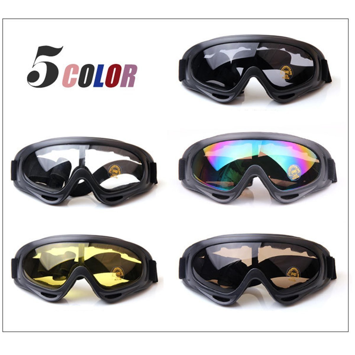 Haifly Protective Over Glasses Goggles Safety Ski Skiing Snowboard Goggles Bicycle Cycling Motorcycle Goggles Tawny