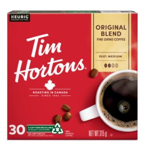 Tim Hortons Single Serve Coffee Original Blend K-Cup Pods for Keurig Coffee Makers (30 K-Cups)