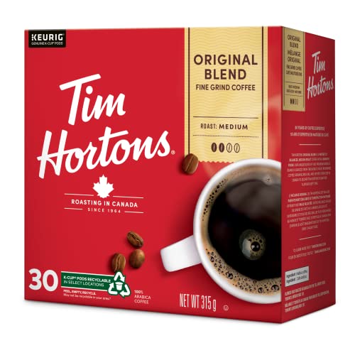 Tim Hortons Single Serve Coffee Original Blend K-Cup Pods for Keurig Coffee Makers (30 K-Cups)