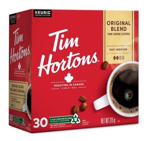 Tim Hortons Single Serve Coffee Original Blend K-Cup Pods for Keurig Coffee Makers (30 K-Cups)