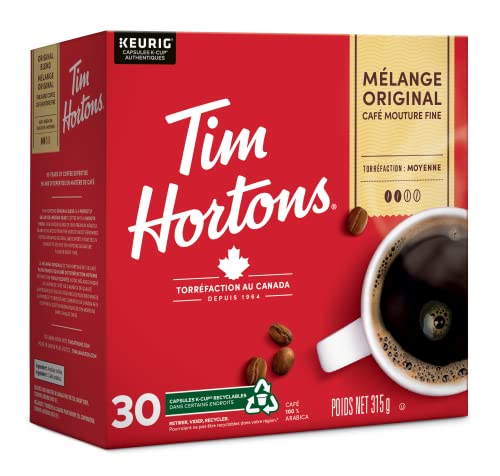 Tim Hortons Single Serve Coffee Original Blend K-Cup Pods for Keurig Coffee Makers (30 K-Cups)