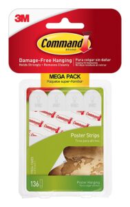 command 669900230490 poster mega-pack 136 strips, white, multi