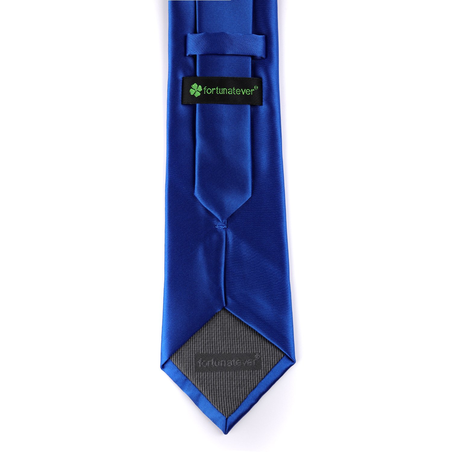 fortunatever Men's Solid Satin Necktie,Royal Blue Ties For Men With Gift Box