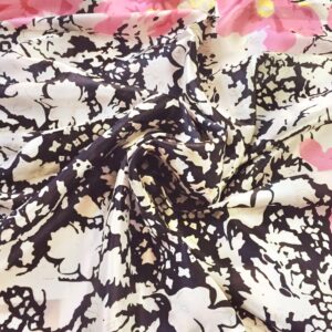 TONY & CANDICE Women's Graphic Print 100% Silk, Silk Scarf Square, 33X33 Inches (New White Pink Flowers)