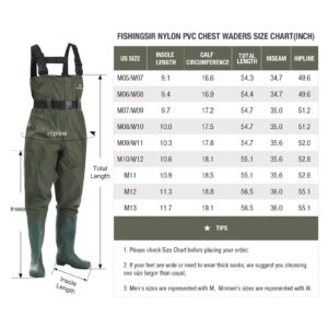 FISHINGSIR Fishing Waders for Men with Boots Womens Chest Waders Waterproof for Hunting with Boot Hanger