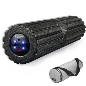 vulken extra long 17” vibrating foam roller 4 speeds 3800rpm high intensity quick charge electric foam roller tissue massager for muscle recovery