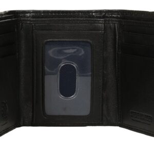 Steve Madden mens Rfid Trifold Wallet With Id Window, Black, One Size