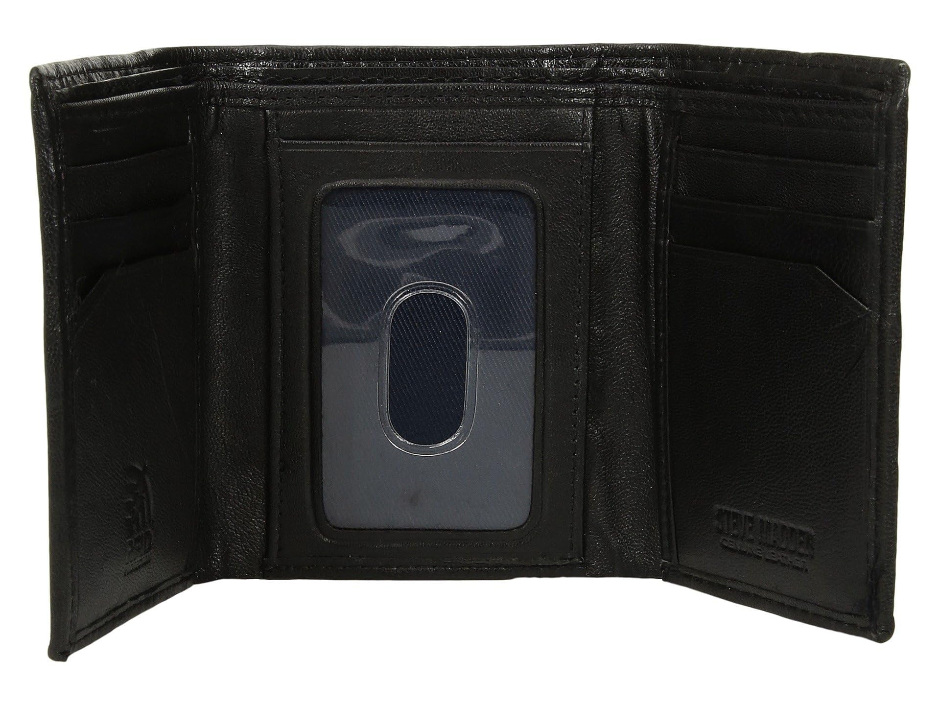 Steve Madden mens Rfid Trifold Wallet With Id Window, Black, One Size