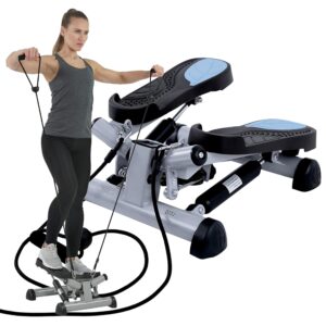 Efitment Mini Stepper Steppers for Exercise at Home Stair Step Cardio Thigh Master Workout Equipment Fitness Pedal Exerciser Non-slip Pedals with Resistance Bands LCD Digital Monitor Climber - S023