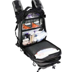 Lightning X Stocked EMS/EMT Trauma & Bleeding First Aid Responder Medical Backpack + Kit (Grey)