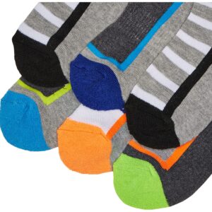 Jefferies Socks Boy's Sport Athletic Colorful Pattern Low Cut Half Cushion Socks 6 Pair Pack, Multi, Medium