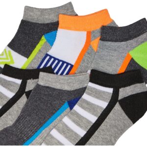 Jefferies Socks Boy's Sport Athletic Colorful Pattern Low Cut Half Cushion Socks 6 Pair Pack, Multi, Medium