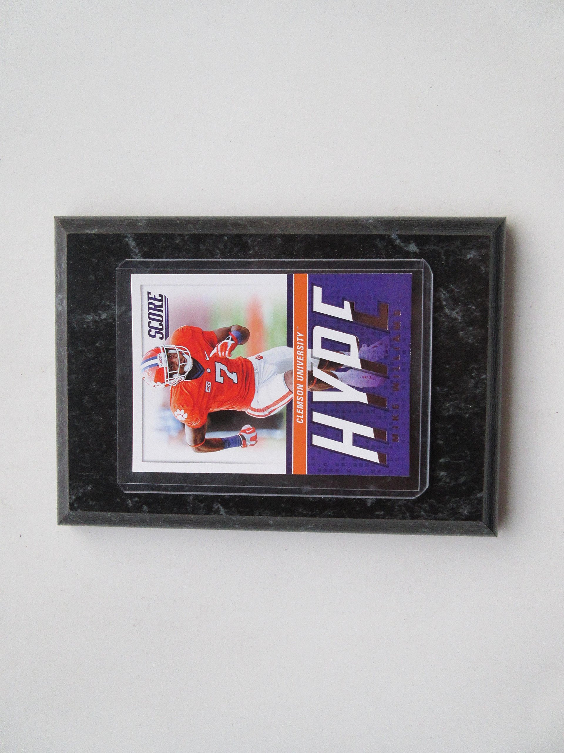 MIKE WILLIAMS CLEMSON UNIVERSITY HYPE NFL ROOKIE CARD MOUNTED ON A " 4 X 6" BLACK MARBLE PLAQUE